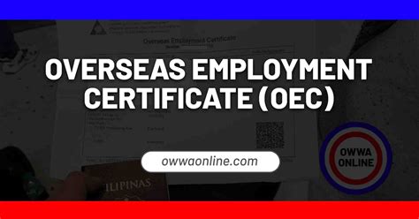 owwa appointment for oec|OEC Overseas Employment Certificate (Balik .